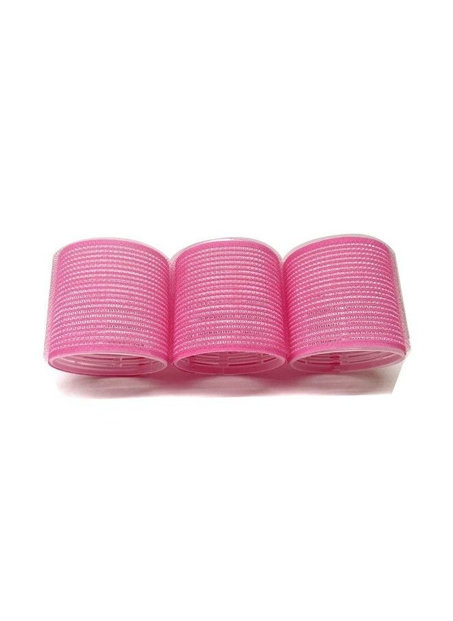 THE UM24 - Self Adhering 21/2” Antistatic Thermal Hair Rollers 3 Count (Pink) - Image 1