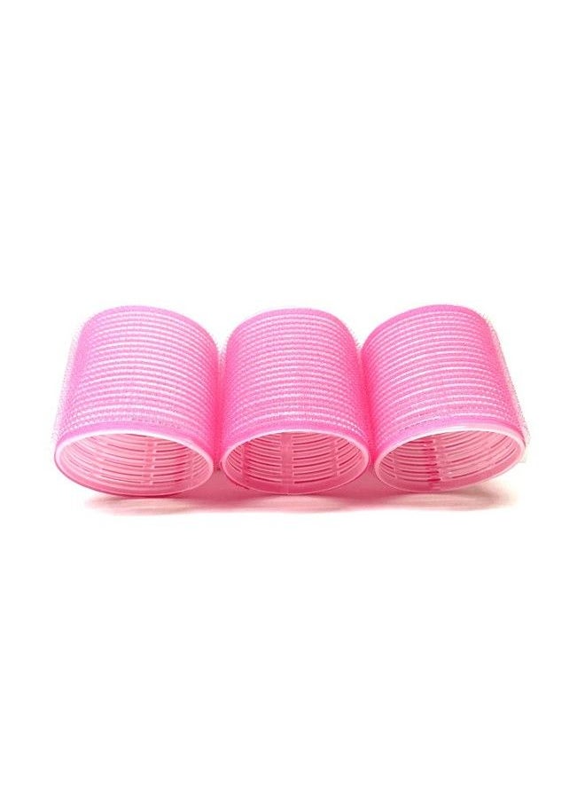 THE UM24 - Self Adhering 21/2” Antistatic Thermal Hair Rollers 3 Count (Pink) - Image 1