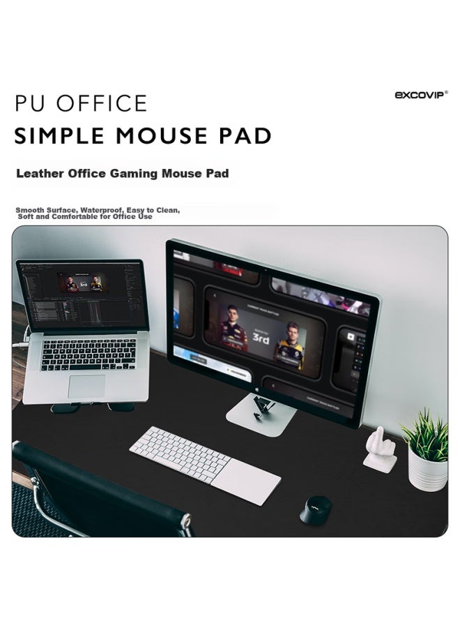 Exco 1.2-meter Mouse Pad, Extra Large Desk Mat, Computer Office Leather Desk Pad, Waterproof Leather Desk Cover, Writing Desk Pad, Double-sided Gaming Keyboard Mat, Black 3766 - Image 2