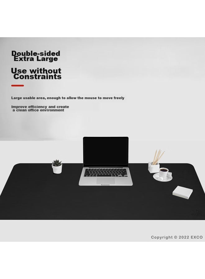 Exco 1.2-meter Mouse Pad, Extra Large Desk Mat, Computer Office Leather Desk Pad, Waterproof Leather Desk Cover, Writing Desk Pad, Double-sided Gaming Keyboard Mat, Black 3766 - Image 3