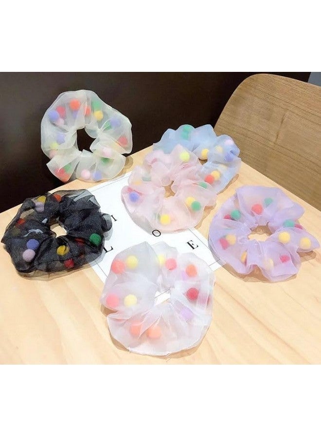 Honbon Chiffon Candy Color Non Slip Girl Cute Hair Scrunchies for Tying Hair Rubber Band(Pack of 8 Pcs) Hair Decoration Accessory for Thin Thick Hair - Image 3