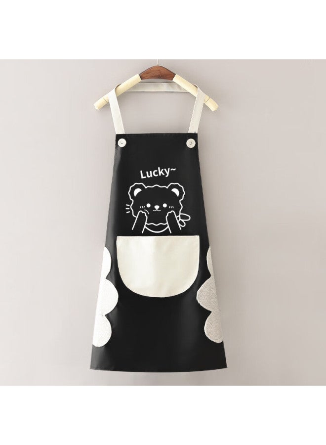 Pinyu A, Kitchen Waterproof And Oil-proof, Wipe Hands, Neck Cover, Uni, Summer Household Cleaning, Cartoon Black And White, 2 Pieces - Image 1