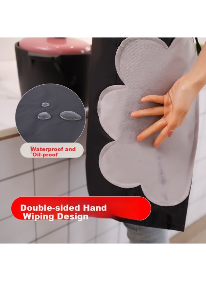 Pinyu A, Kitchen Waterproof And Oil-proof, Wipe Hands, Neck Cover, Uni, Summer Household Cleaning, Cartoon Black And White, 2 Pieces - Image 2