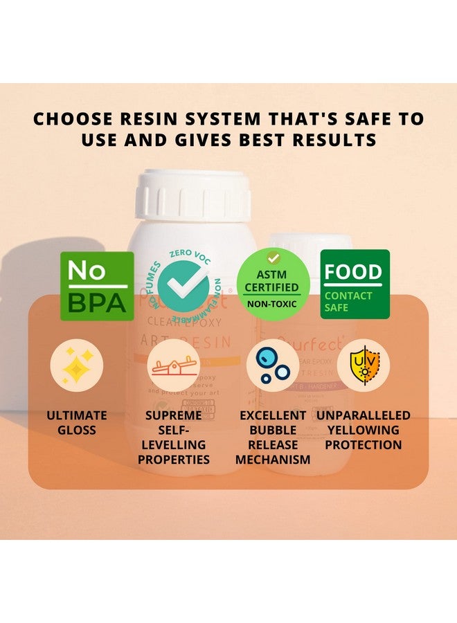 Pourfect Epoxy Art Resin Starter Kit (400 gm pack) | Ultra clear | UV resistant | Safe - ASTM certified for Beginners Artists and Professionals Jewellery Making Coasters DIY Craft | Beginner friendly - Image 3