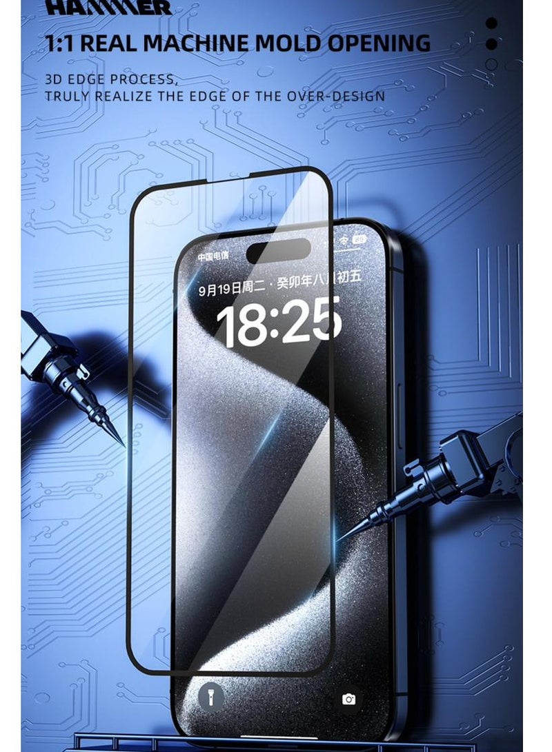 Hammer Integrated Hummer package for iPhone 15 plus , anti-yellowing, resistant to falling by a degree, slim crystal case, full lens protection, anti-scratch - Image 3