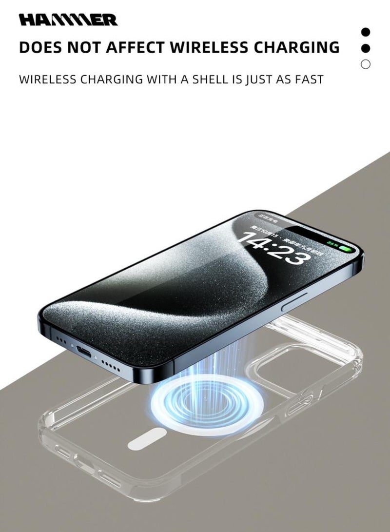 Hammer Integrated Hummer package for iPhone 15 plus , anti-yellowing, resistant to falling by a degree, slim crystal case, full lens protection, anti-scratch - Image 5