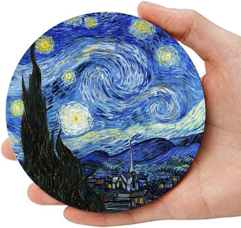 WOW DING Coasters for Drinks Van Gogh Art Ceramic Coasters - Use 2 Famous Van Gogh Paintings, Unique Housewarming Gifts for New Home Decorative - Image 5