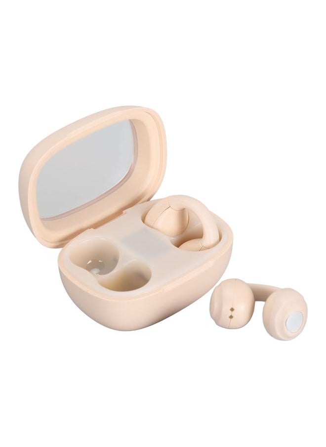 Wireless Open Ear Headbuds Waterproof Noise Canceling Bluetooth Headphone Built in Microphone and Digital Display Charging Case White