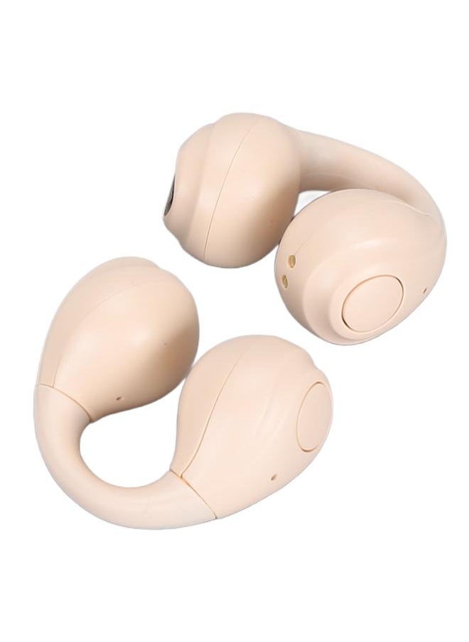 Wireless Open Ear Headbuds Waterproof Noise Canceling Bluetooth Headphone Built in Microphone and Digital Display Charging Case White