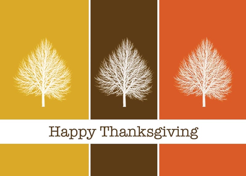 CEO Cards Thanksgiving Greeting Cards - TH1505. Business Greeting Card Featuring Autumn Colors and Fall Trees. Box Set Has 25 Greeting Cards and 26 White with Gold Foil Lined Envelopes. - Image 2