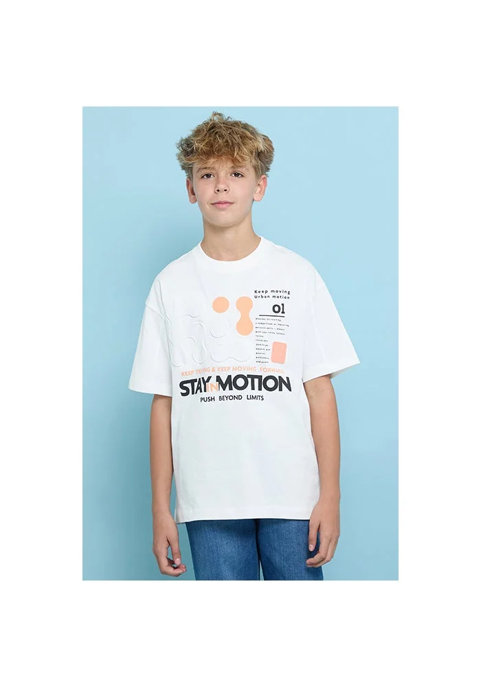 R&b Printed T-Shirt with Crew Neck and Short Sleeves