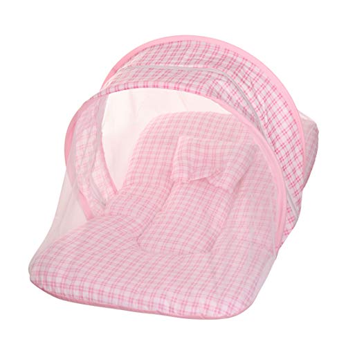 KooKyKooby Baby Mosquito and Insect Protection Net with Bedding (Pink(Checks)) - Image 2