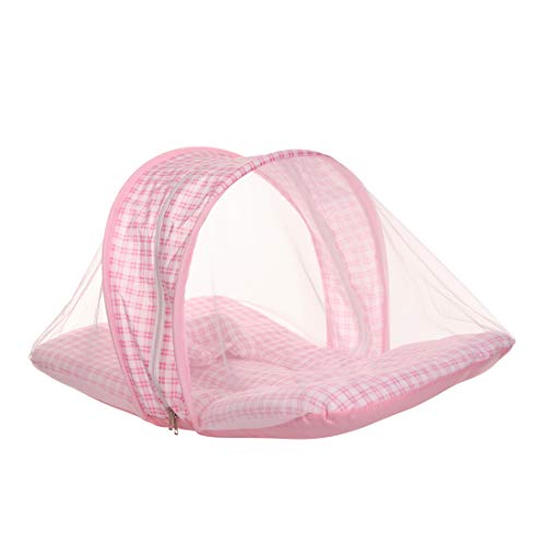 KooKyKooby Baby Mosquito and Insect Protection Net with Bedding (Pink(Checks)) - Image 3