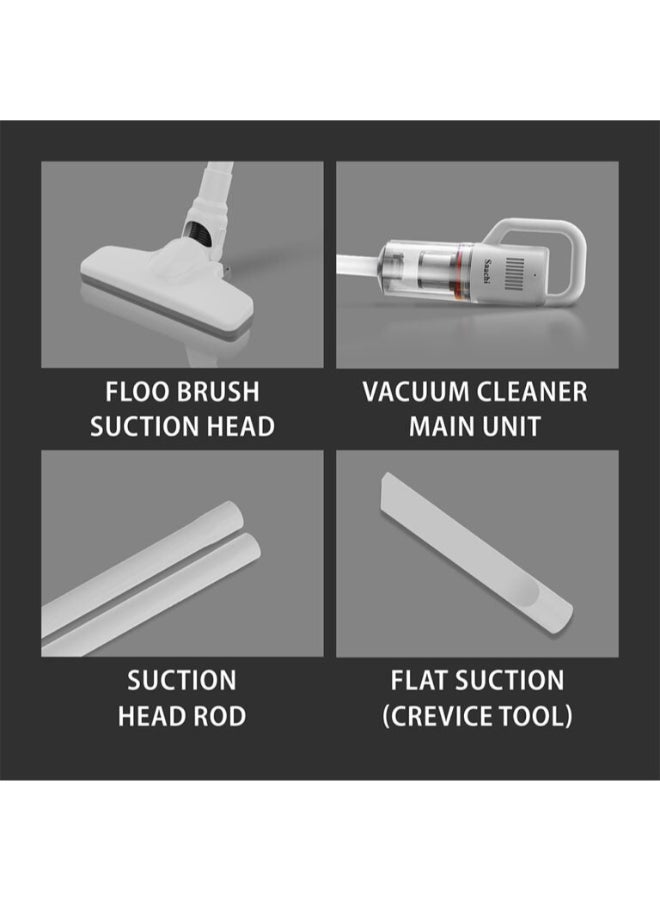 Saachi Stick Vacuum Cleaner NL-VC-1113-WH, 400W Strong Suction ≥13kPa, HEPA Filter, 0.5L Dust Cup, Lightweight Corded Vacuum, Low Noise - Image 3
