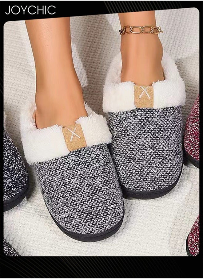 Joychic Autumn and Winter Warm Non-slip Bedroom Slipper for Women and Men Indoor Outdoor Windproof  - Image 1