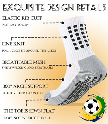 KMOLY 2 Set Kids Grip Soccer Socks and Shin Guard Sleeves for Age 714 Years Youth Boys Girls Children Football Basketball Training Matches - Image 3
