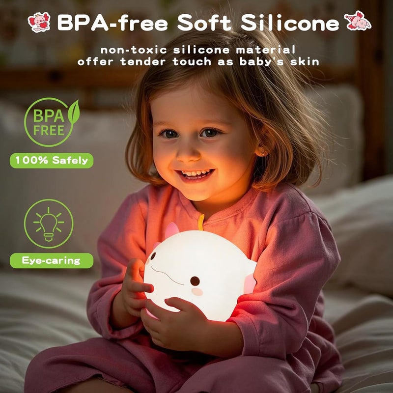 KASTWAVE Axolotl Night Light LED - Cute Dimmable Silicone Touch Lamp for Kids - Image 4