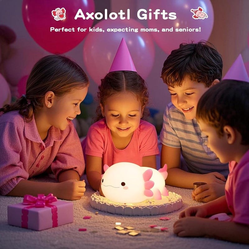 KASTWAVE Axolotl Night Light LED - Cute Dimmable Silicone Touch Lamp for Kids - Image 5