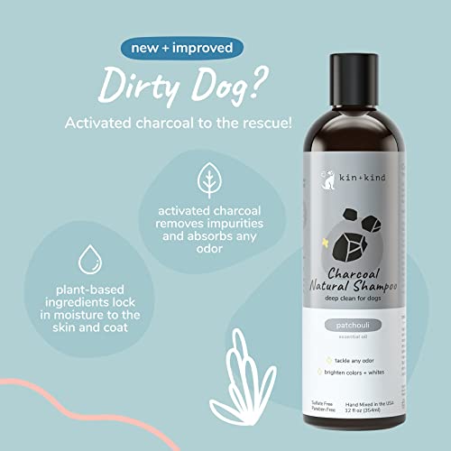 kin+kind Natural Cat & Dog Shampoo and Conditioner Set - Gentle Pet Supplies for Dogs and Cats - Shea Moisture Shampoo and Conditioner with Activated Charcoal & Moisturizing Shea Butter - Made in USA - Image 2