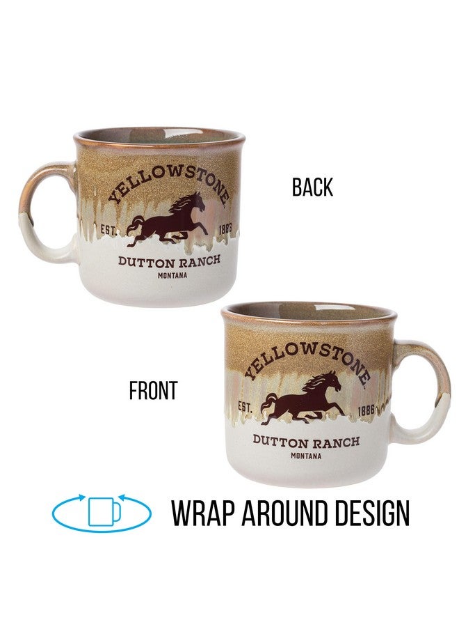 Silver Buffalo Yellowstone Dutton Ranch Montana Reactive Glaze Ceramic Camper Mug, 20 Ounces - Image 2