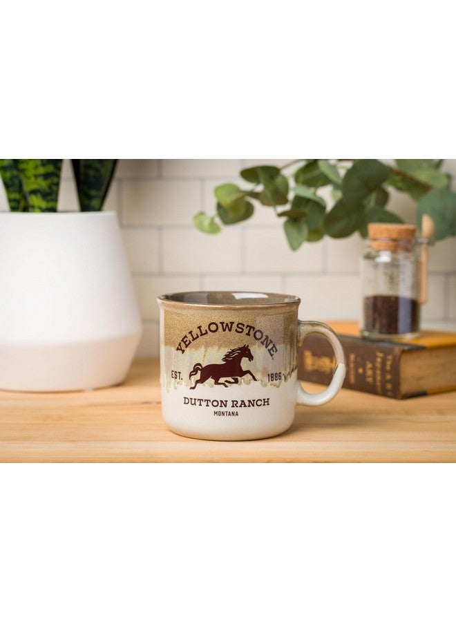 Silver Buffalo Yellowstone Dutton Ranch Montana Reactive Glaze Ceramic Camper Mug, 20 Ounces - Image 3