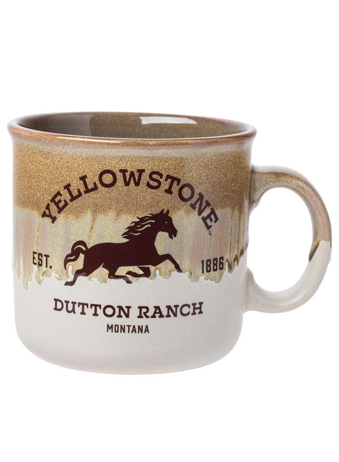 Silver Buffalo Yellowstone Dutton Ranch Montana Reactive Glaze Ceramic Camper Mug, 20 Ounces - Image 1