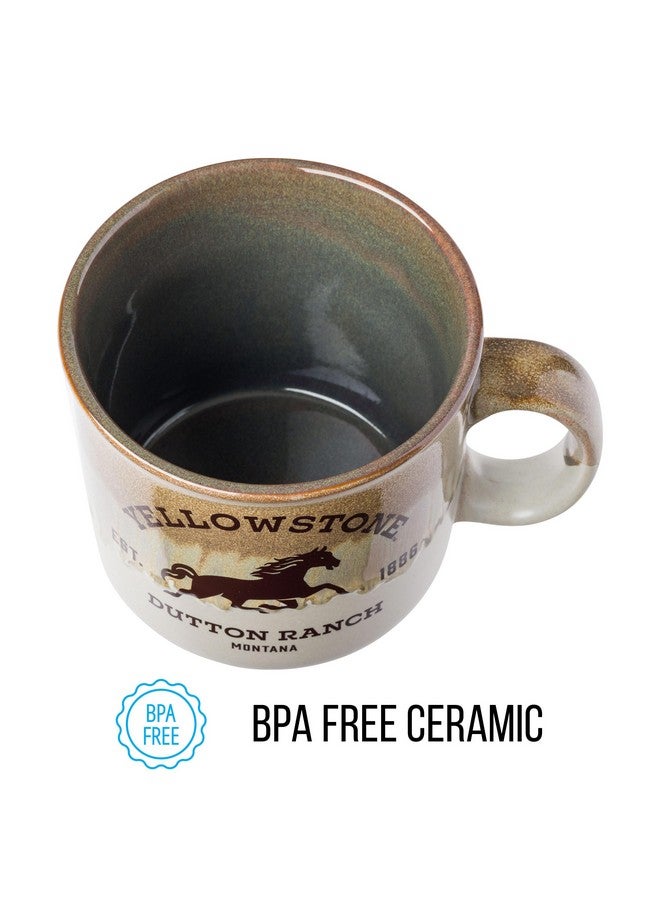 Silver Buffalo Yellowstone Dutton Ranch Montana Reactive Glaze Ceramic Camper Mug, 20 Ounces - Image 4