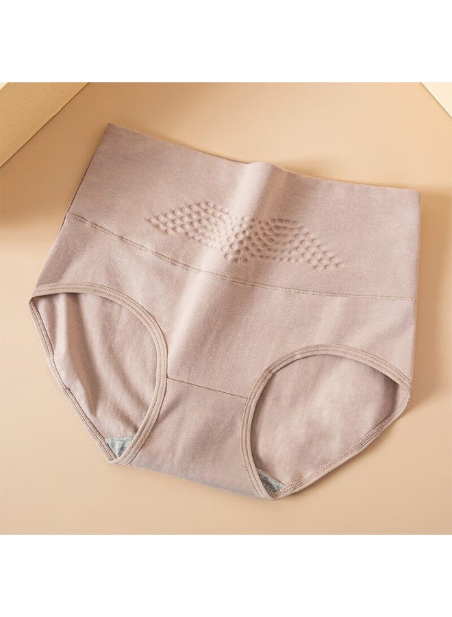 LANG SHA Langsha Women's High Waist Cotton Underwear With Tummy Control, Seamless, Pack Of 4 Plus Size High Elasticity Short Pants, Style Triangle Panties  - Image 4