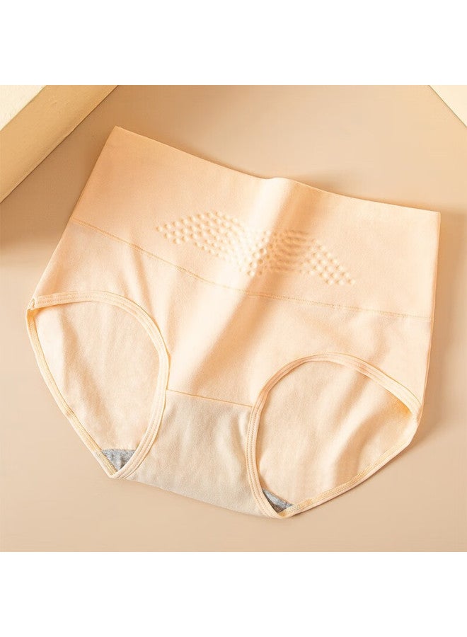 LANG SHA Langsha Women's High Waist Cotton Underwear With Tummy Control, Seamless, Pack Of 4 Plus Size High Elasticity Short Pants, Style Triangle Panties  - Image 3