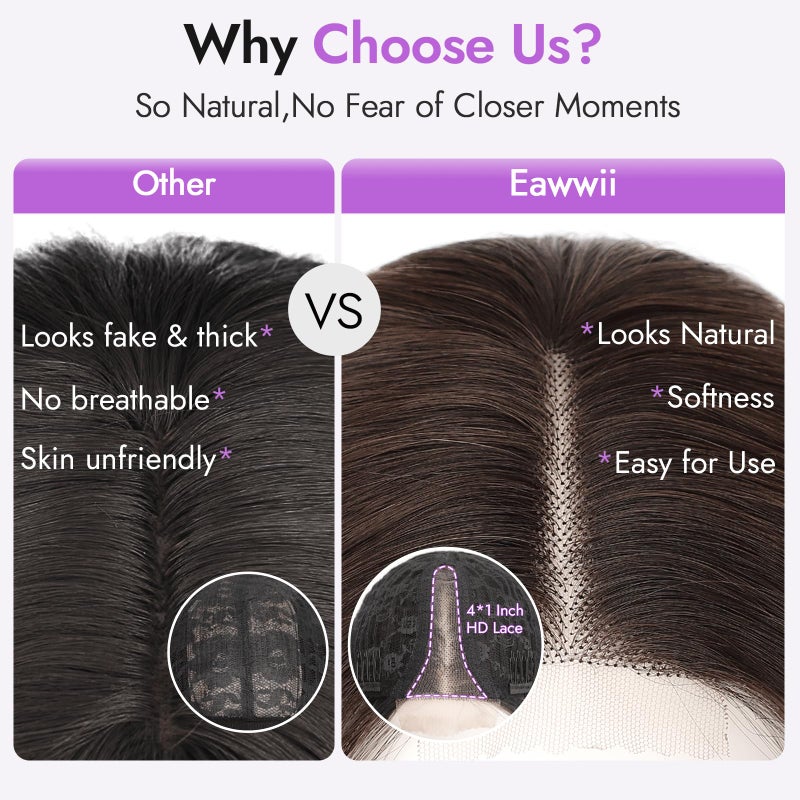 Eawwii Brown to Honey Blonde Short Wavy Wig for Women Lace Hairline Bob Style Synthetic Heat Resistant - Natural Appearance for Everyday Hairstyle 14 Inch - Image 3