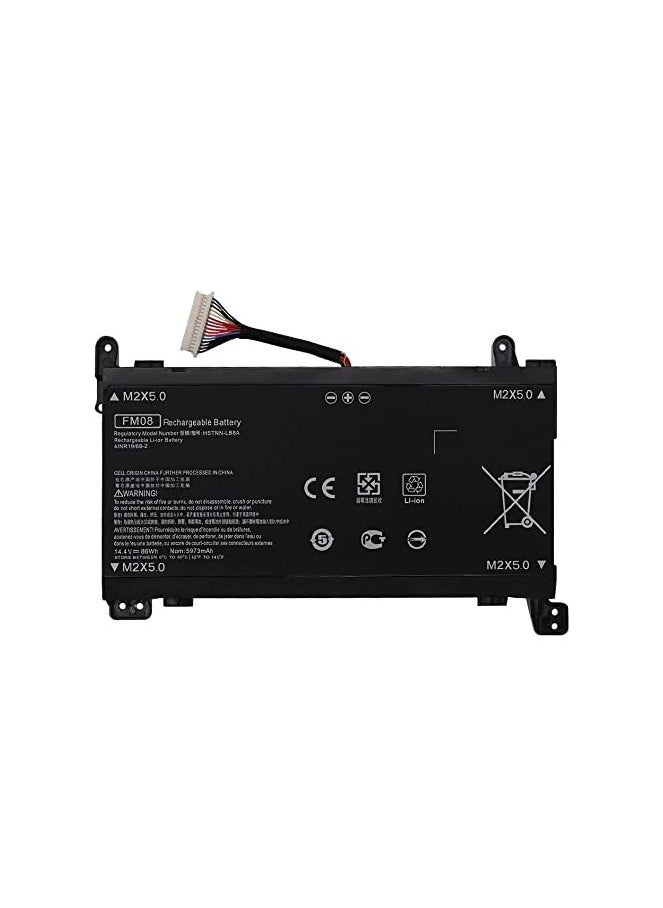 Max Power 12 Cables FM08 Laptop Battery Replacement for HP Omen 17-AN014NG HSTNN-LB8A 922752-421 922976-855 TPN-Q195 Series Laptop [83.22Wh 5700mAh 14.6V]  - Image 1