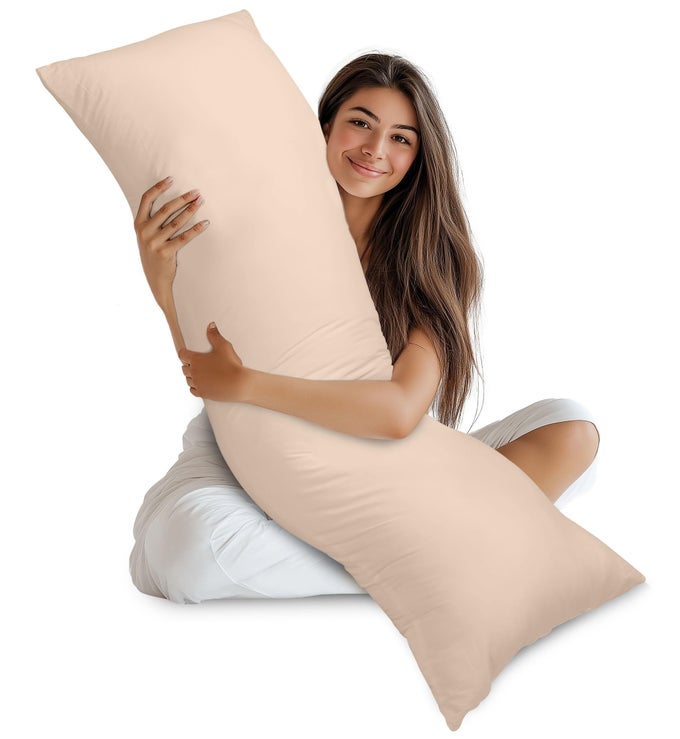 BOLSTER PILLOW PACK OF 1 DOUBLE 4FT 6 INCH FULL BODY PILLOW SOFT HOLLOWFIBER FILLING LONG PREGNANCY PILLOW FOR MATERNITY SUPPORT AND SIDE SLEEPER NAVY