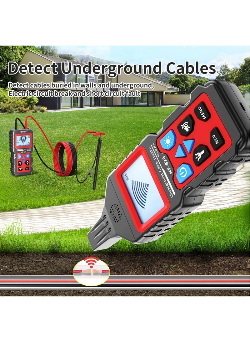 NOYAFA NF-826 Underground Cable Locator Wire Tracker, Cable Tester, for Dog Fence Cables Irrigation. Wall and Underground Pipeline Wire Detector. Test Short Circuit Breaker of Wall and Underground Cables  - Image 3