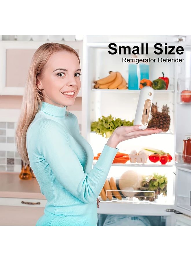 Silvery USB Rechargeable Air Purifier Portable Fridge Car Deodorizer For Home Office - Image 5