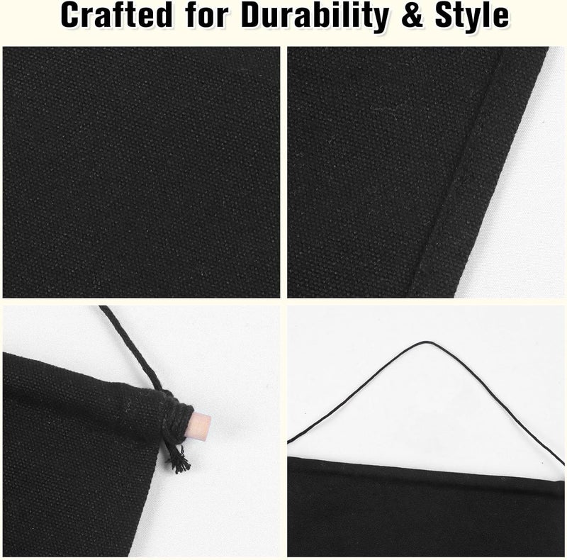 Winmany Wall Hanging Brooch Jewelry Storage Case Canvas Display Stand Enamel Pin Display Banner Holder Earrings Necklace Glitter Pin Collection Organizer (Black) - Image 4