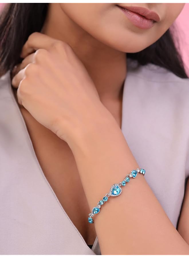 تشيميز أصفر سوار سحر القلب الأزرق الجميل للنساء والفتيات. مثالي كهدية! قابل للتعديل - Image 5