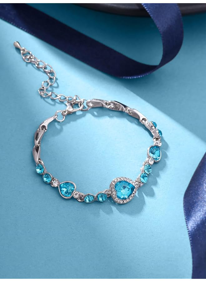 تشيميز أصفر سوار سحر القلب الأزرق الجميل للنساء والفتيات. مثالي كهدية! قابل للتعديل - Image 2