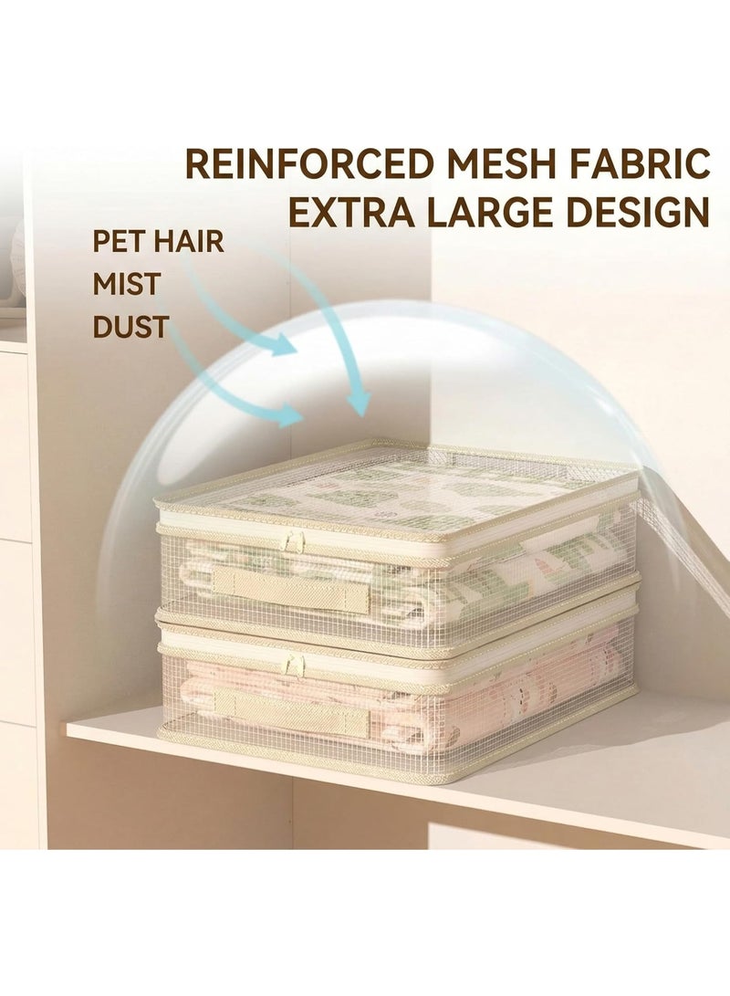 Arabest 2-Piece Large See-Through Closet Organizer Storage Bags,Stackable,Zipper,for Clothes and Yarn - Image 3