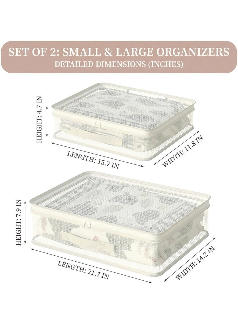 Arabest 2-Piece Large See-Through Closet Organizer Storage Bags,Stackable,Zipper,for Clothes and Yarn - Image 2