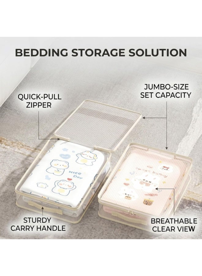 Arabest 2-Piece Large See-Through Closet Organizer Storage Bags,Stackable,Zipper,for Clothes and Yarn - Image 4