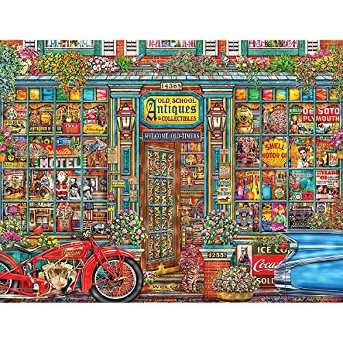 Springboks 500 Piece Jigsaw Puzzle Old School Antiques Made in USA - Image 1