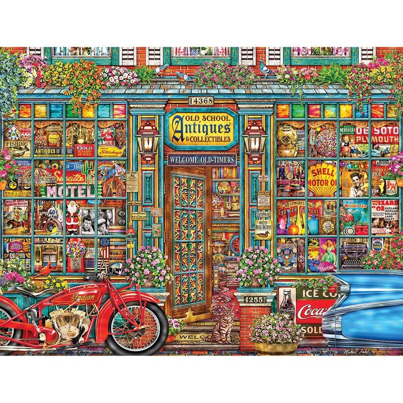 Springboks 500 Piece Jigsaw Puzzle Old School Antiques Made in USA - Image 3