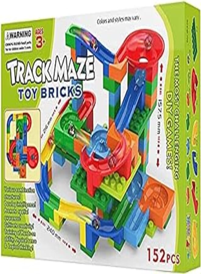 OR Building Blocks to Create Maze Track with Balls and Ramp - 152 Pieces 