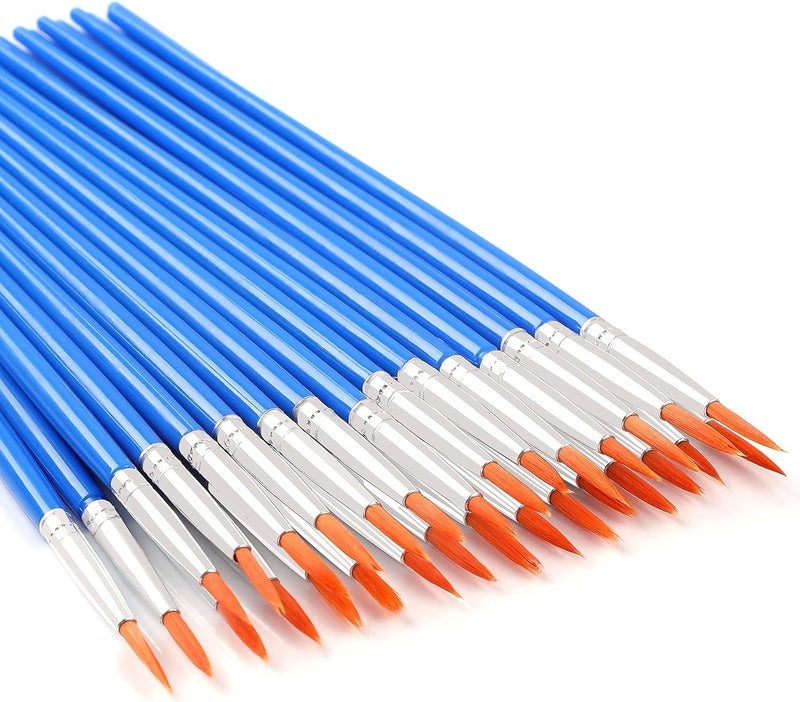 UPINS 30 Pcs Round Paint Brushes, Small Brush Bulk for Miniature Detail Painting - Image 1