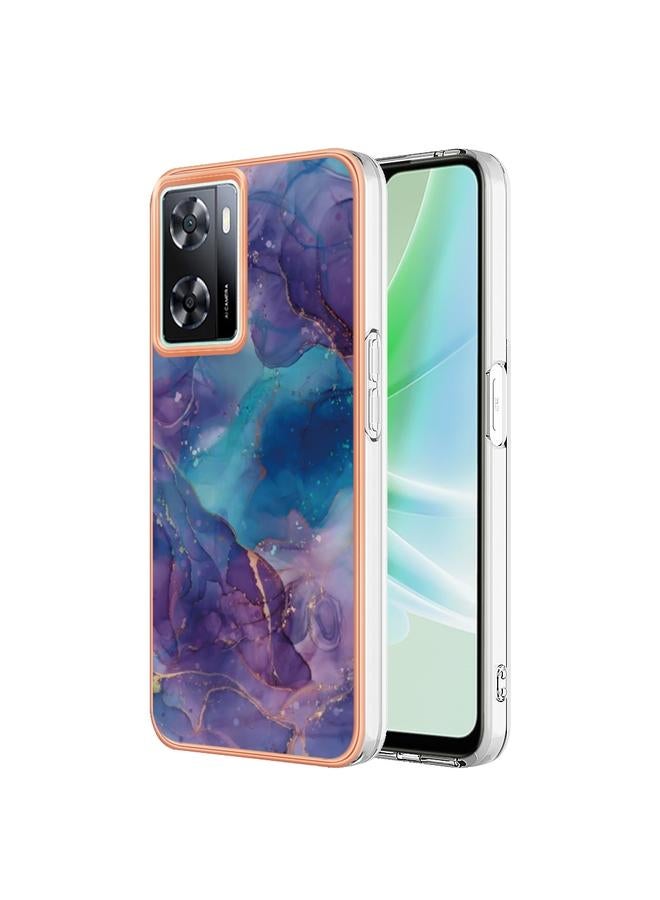 اس-توب جراب لهاتف OnePlus Nord N300 / OPPO A57 4G 2022 / Realme Narzo 50 5G Global / OPPO K10 5G Global جراب هاتف IMD مزدوج الجوانب من الرخام المطلي بالكهرباء - Image 1