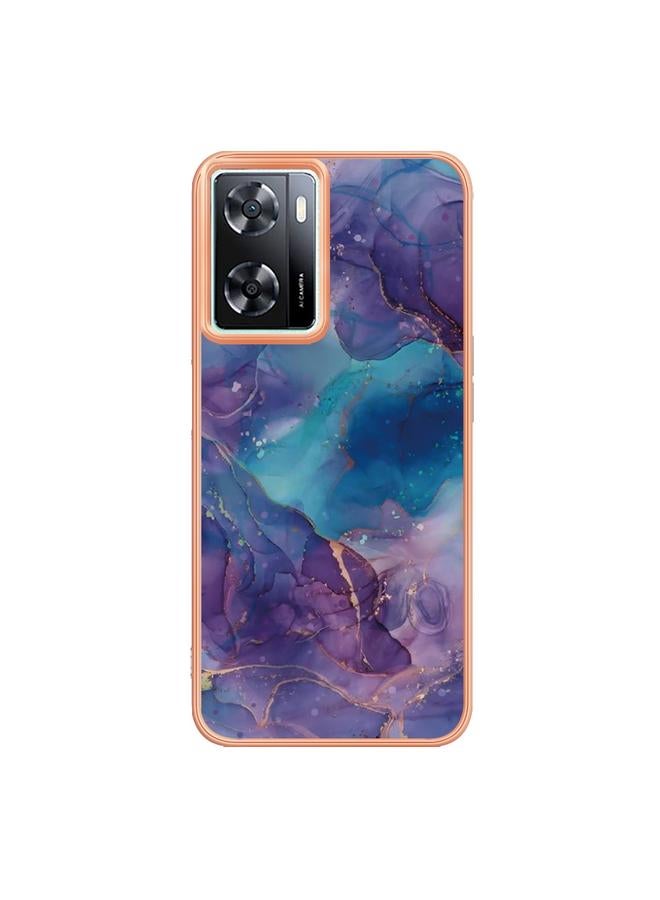 اس-توب جراب لهاتف OnePlus Nord N300 / OPPO A57 4G 2022 / Realme Narzo 50 5G Global / OPPO K10 5G Global جراب هاتف IMD مزدوج الجوانب من الرخام المطلي بالكهرباء - Image 2