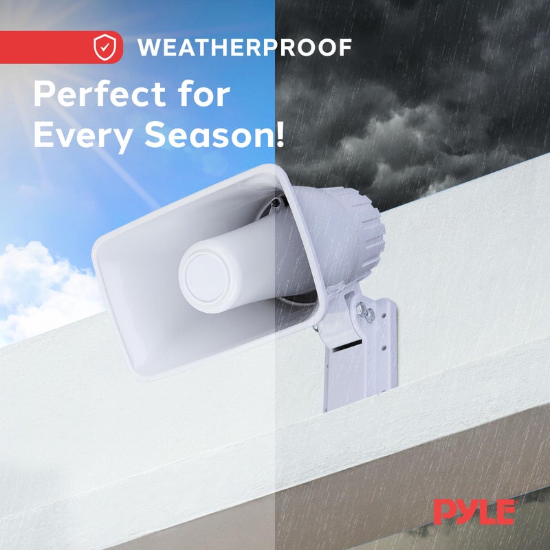 Pyle Indoor / Outdoor PA Horn Speaker - 6" PA Speaker With 8 Ohms Impedance & 50 Watts Peak Power - Mounting Bracket & Hardware Included - Pyle PHSP4 White - Image 5