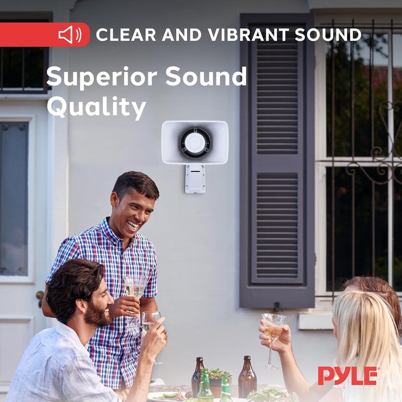 Pyle Indoor / Outdoor PA Horn Speaker - 6" PA Speaker With 8 Ohms Impedance & 50 Watts Peak Power - Mounting Bracket & Hardware Included - Pyle PHSP4 White - Image 4