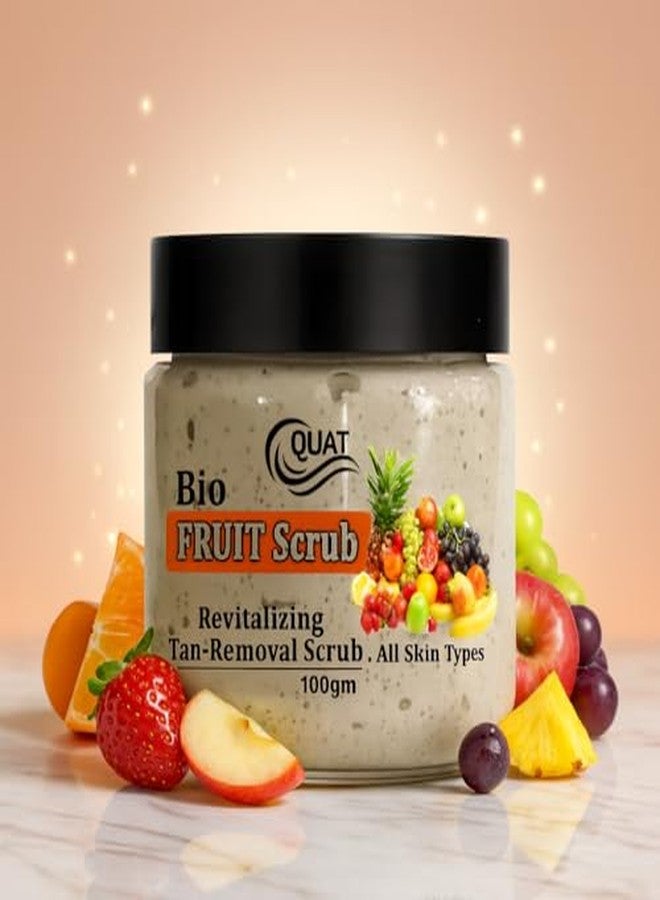 QUAT Bio Fruit Face Scrub for Deep Cleansing, Exfoliation & Glow | Natural Fruit Extract Scrub to Remove Dead Skin & Blackheads | Gentle Skin Polishing Scrub - 100 g - Image 1