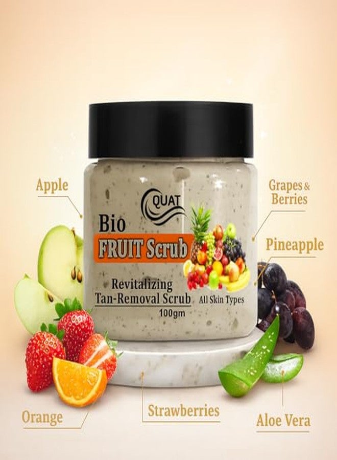 QUAT Bio Fruit Face Scrub for Deep Cleansing, Exfoliation & Glow | Natural Fruit Extract Scrub to Remove Dead Skin & Blackheads | Gentle Skin Polishing Scrub - 100 g - Image 4